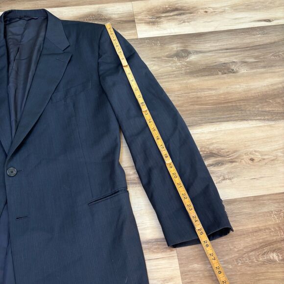 Hickey Freeman Blazer Mens 46L Gray Wool Pinstriped 2 Button Sport Jacket - Picture 9 of 11